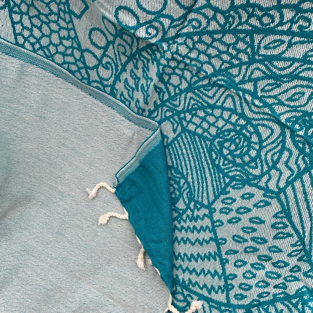 Turkish Cotton throw| Abstract pattern| Heavyweight Oversized Cotton Throw - Picture 1 of 6